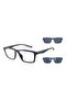 Men's Rectangular Sunglasses, Grey, 4189-U57591W-55