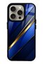 iPhone 15 Pro Sapphire Gold Edge Design Glossy Phone Case