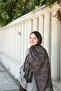 Petra Mosaic Ethnic Pattern Shawl - Anthracite Orange - 3