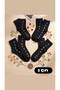 Women's Black Tulle Socks - Colorful Floral Embroidered Sock Set - 2