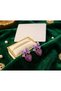 Women's Purple Bow Detail Sparkling Glitter Heart Dangle Earrings - Elegant Korean Design Stylish, Aesthetic, and Minimalist Bijoux Jewelry