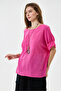 Fuchsia Italian Oversize Blouse with Necklace, Size 40 - 44 - 2