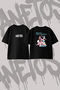 Megan Thee Stallion Boa Design Back Printed Cotton Black Oversize T-Shirt