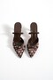 Women's Polka Dot Patterned Heeled Sandals Fiza - Brown - 5