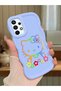 Samsung Galaxy A73 Compatible Case Camera Protector Blue Silicone Couple Phone Case Kitty Pattern