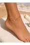Steel Singapore Heart Ball Women's Anklet Gold Color - 2