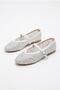 027-218 Tulle Stone Embroidered Comfortable Flexible Buckle-Strapped Women's Ballerinas - 7