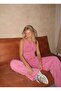 Trend Special Washing and Aging Effected Halter Neck Tank Top Wide-Lette Pants Track Suit - 2