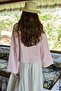 Collar Pleated Detailed Muslin Shirt Powder - 6