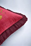 Leopard Pattern Exotic Velvet Fringed Pillowcase-Wild Yabohemian Pink Burgundy Tassel Throw Pillow Cover - 8