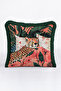 Exotic Leopard Tropical Fringed Pillowcase-Ceylan Bohemian Green Coral Mink Tassel Throw Pillow Cover - 3