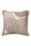 Geometric Abstract Beige Fringed Pillowcase - Elegant Striped Bohemian Cream Mink Tassel Throw Pillow Cover - 4