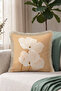 Elegant Floral Pattern Beige Fringed Pillowcase - Natural Floral Mink Cream Tassel Throw Pillow Cover