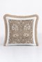 Damask Floral Avant-Garde Fringed Pillowcase - Floral Classic Beige Mink Cream Tasseled Throw Pillow Cover - 7