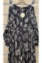 Indian Dress with Long Sleeves, Patterned, Tassel Detail, Elastic Waist - 2