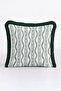 Ethnic Striped Zigzag Fringed Pillowcase - Tribal Geometric Green Black Tassel Throw Pillow Cover - 2