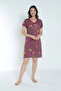 Floral Lace Nightgown - Comfortable Fit Home Dress with Wide Size Options
