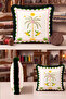 Tropical Palm Bird Exotic Fringe Pillowcase - Paradise Garden Green Tassel Throw Pillow Cover - 6