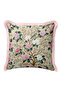 Floral Romantic Spring Elegant Bird Motif Fringed Pillowcase-Boho Cream Pink Tassel Throw Pillow Cover - 2
