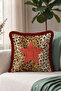 Leopard Design Star Figured Fringed Pillowcase - Ethnic Beige Coffee Burgundy Tasseled Throw Pillow Cover - 5