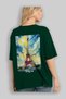 Eiffel Tower France Green Oversize Country City Back Printed Unisex T-Shirt 100% Cotton Premium - 4