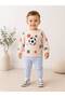 Soccer Ball Patterned 100% Cotton Soft Textured Men's Crew Neck Bottom Top Baby Kids Set