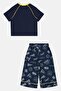 Lounge By Toddlers Boy 2 Pieces Allover Print Top And Pants Pyjama Set, Navy - 3