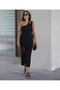 Women's zero sleeve single shoulder drop detail janjan crepe dress - 2