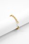 Women Stainless Steel Glass Bead Bracelet, Gold