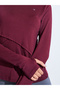 Burgundy Logo Back Reflective Detail Asymmetric Hem Top - 3