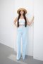 Women's Double Fabric High Waist Wide Leg Palazzo Trousers - 3