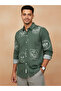 Men Green Printed Regular Fit Cotton Shirt - 5