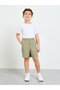 Green Cotton Regular Fit Cargo Shorts - 2