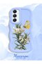 Samsung Galaxy A16 Compatible Case Camera Protector Blue Silicone Couple Phone Case Butterfly Pattern - 2