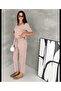 Women's Modal Fabric V-Neck T-Shirt and Elastic Waist Pocket Pants Two-Piece Set - 5