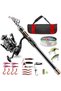Fishing Rod Kit – 2.1M Carbon Fiber Telescopic Fishing Pole with Spinning Reel Combo, Fishing Line, Lure, Hooks & Carry Bag | Portable Fishing Gear Set for Beginners | Fishing Accessories Kit