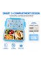 - 3-Compartment Stainless Steel Lunch Box - Football - 6