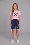 C&M Girls' Multi-Colored Printed 4-Piece Shorts Set - 5