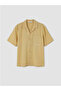 Yellow Regular Fit Embroidered Linen Blend Men's Shirt - 5