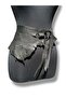 Honoria Asymmetrical Cut Tasseled Black Leather Belt - 3