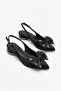 129-2307 Satin Sequin Bow Detailed 2.5 cm Heel Height Women's Shoes