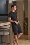 Men's Short Sleeve Shorts Black 100% Cotton Pajama Set C6T4N962 - 2