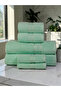 - 6 Pcs Towel Set, VELURA, 100% Cotton, 550 GSM, Green, 2pcs Bath Towel 70cmx140cm, 2 Pcs Hand Towel 40cmx70cm, 2Pcs Face Towel 33cmx33cm, Ultra Soft and Absorbent, Quick Drying -