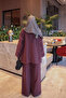 Plum Buttoned Jacket and Pants Set - 4