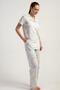 Women's Front Button Short Sleeve Pajama Set C2T3N2215 - 2