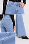 Lycra High Waist Spanish Flare Women's Jean Trousers Snow Blue Stretchy Flare Denim - 6