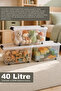 4-Piece Lockable Lid Storage Box - Children's Toy Organizer Baby Room Organizer 40Lt Transparent - 2