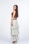 Women's Summer Stone Trend Model Belted Gypsy Skirt with Slits Stylish Daily Comfortable 6879 - 3