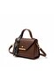 Black, Cream, Bitter Coffee 3-Pack Faux Leather Shoulder & Hand Bag with Scarf Detail - 4