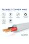 Electrical Cable Wire, White PVC Insulated, Round Flexible Power Cord (2 CORE 5 METER, 1 MM) - 5